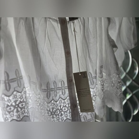 Calypso St. Barth White Puff Sleeve Sleep Short Set - Picture 6 of 7